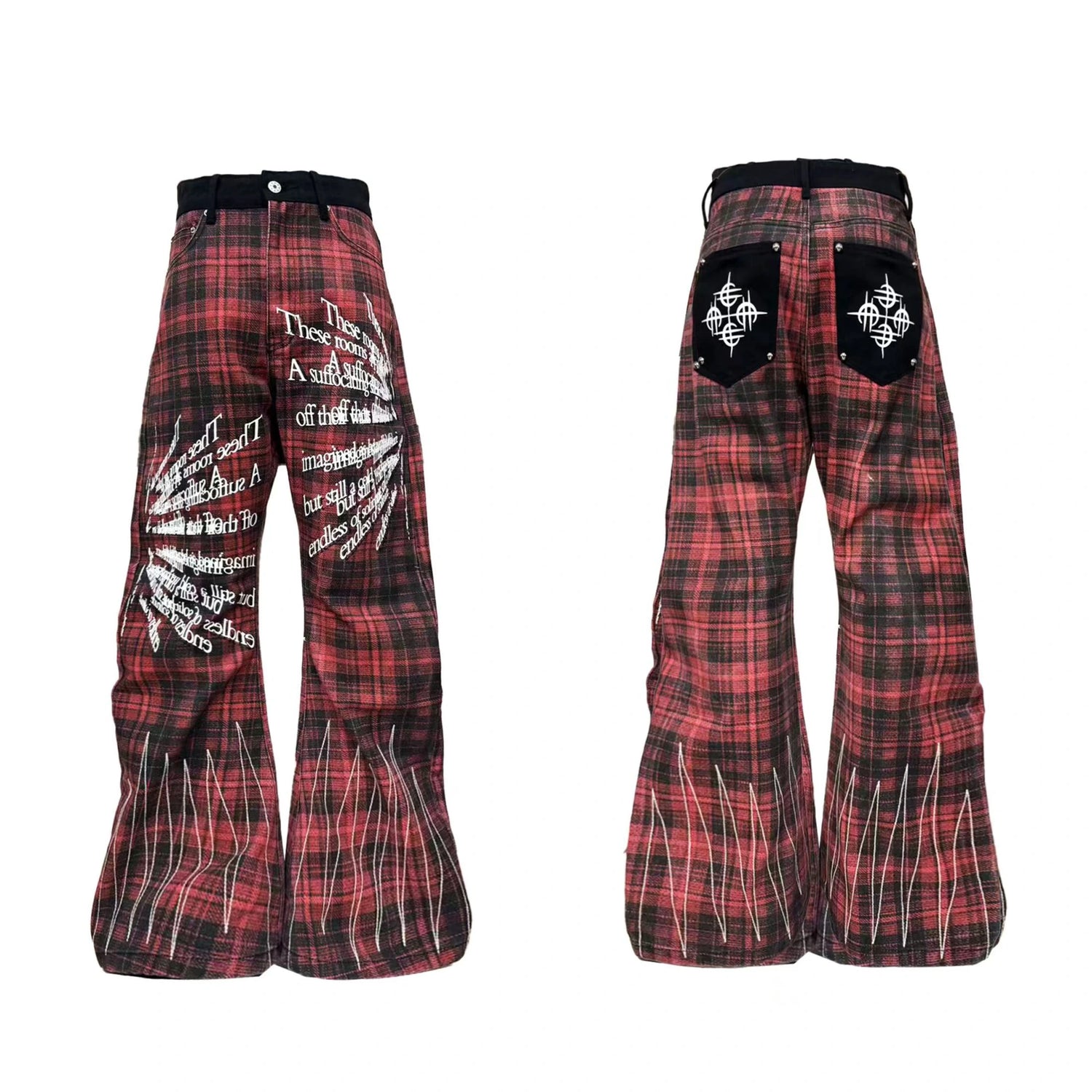 DETW_online_Punk_Custom_Red_Tartan_Embroidered_Jeans_MISSTT