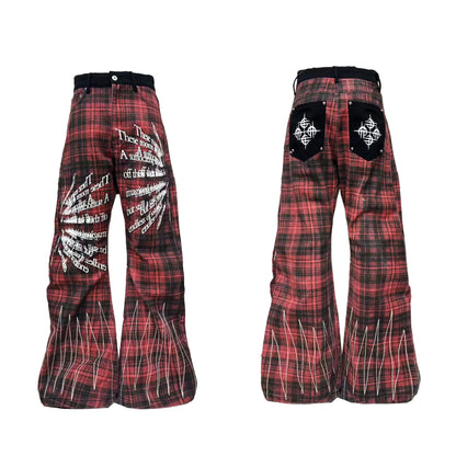 DETW_online_Punk_Custom_Red_Tartan_Embroidered_Jeans_MISSTT