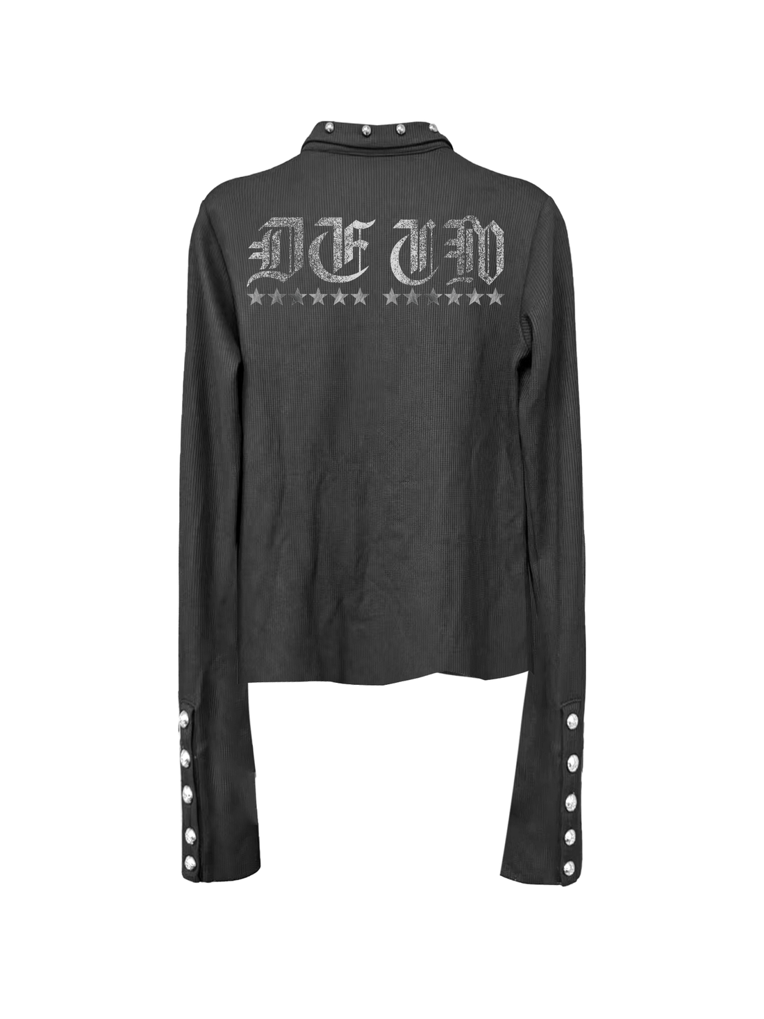 DETW online Punk Print Lettering Henley Polo Shirt