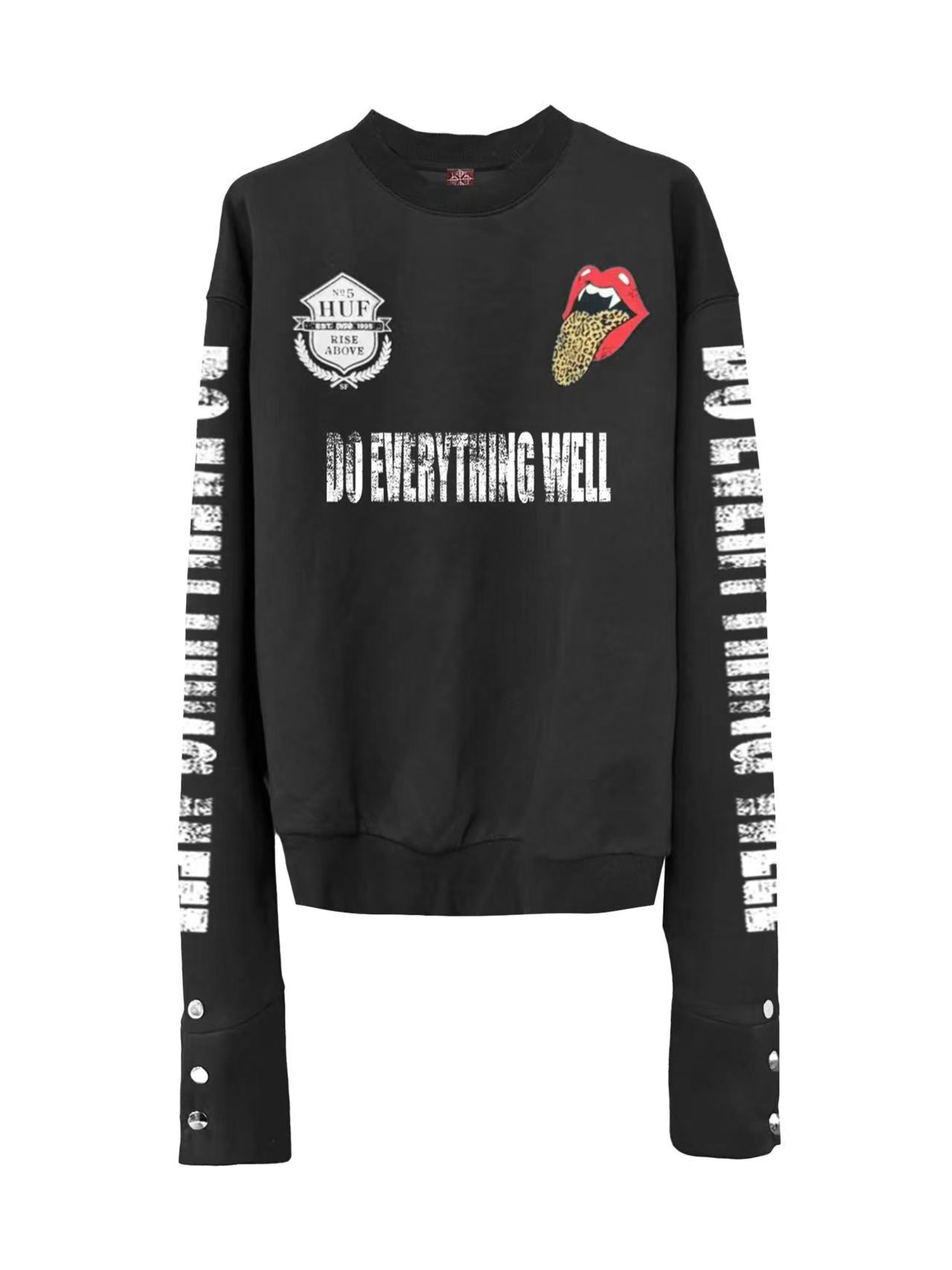 DETW online Punk Tongue Print Ribbed Sweatshirt