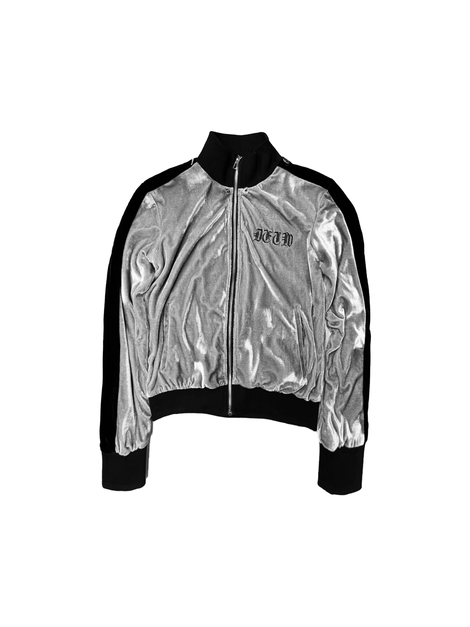 DETW online Silver Velvet Retro Zip Hoodie