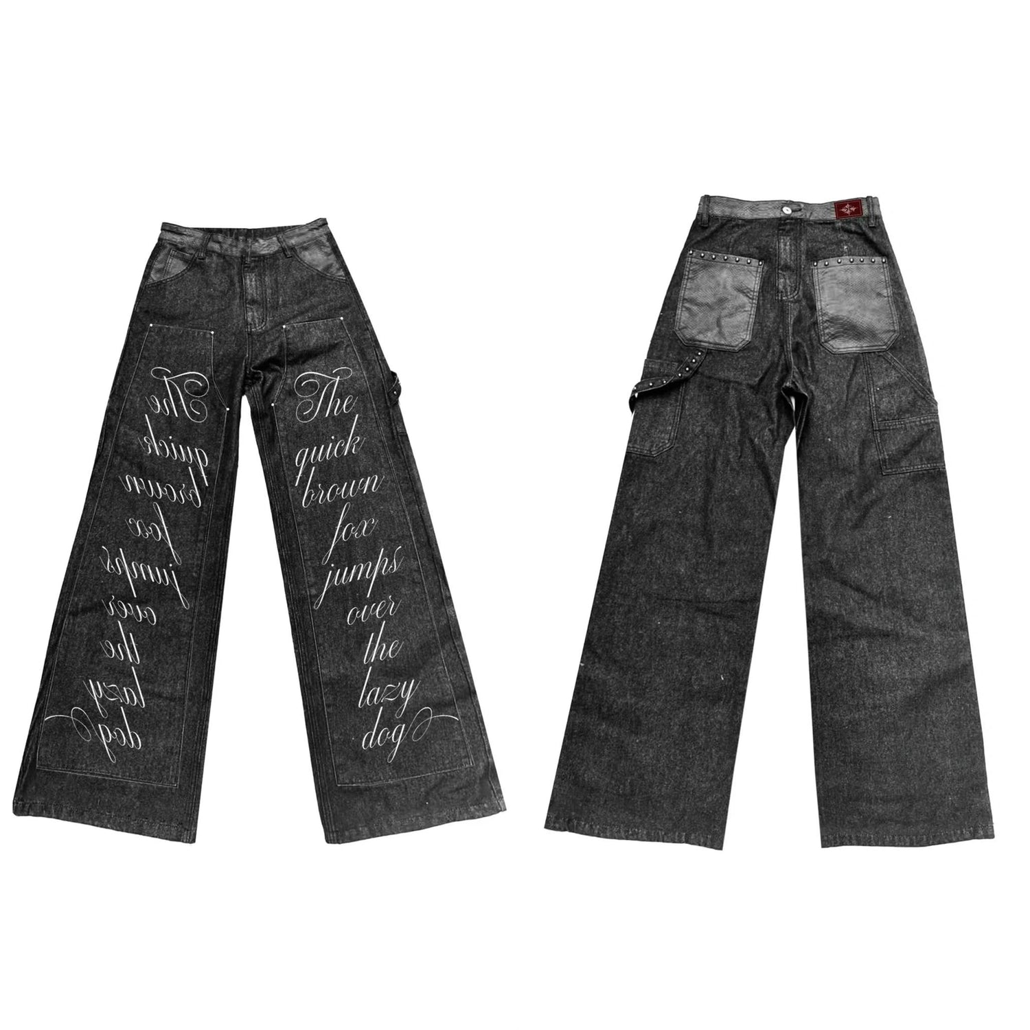 DETW_online_Snake_Print_Patchwork_Utility_Baggy_Denim_Trousers_MISSTT