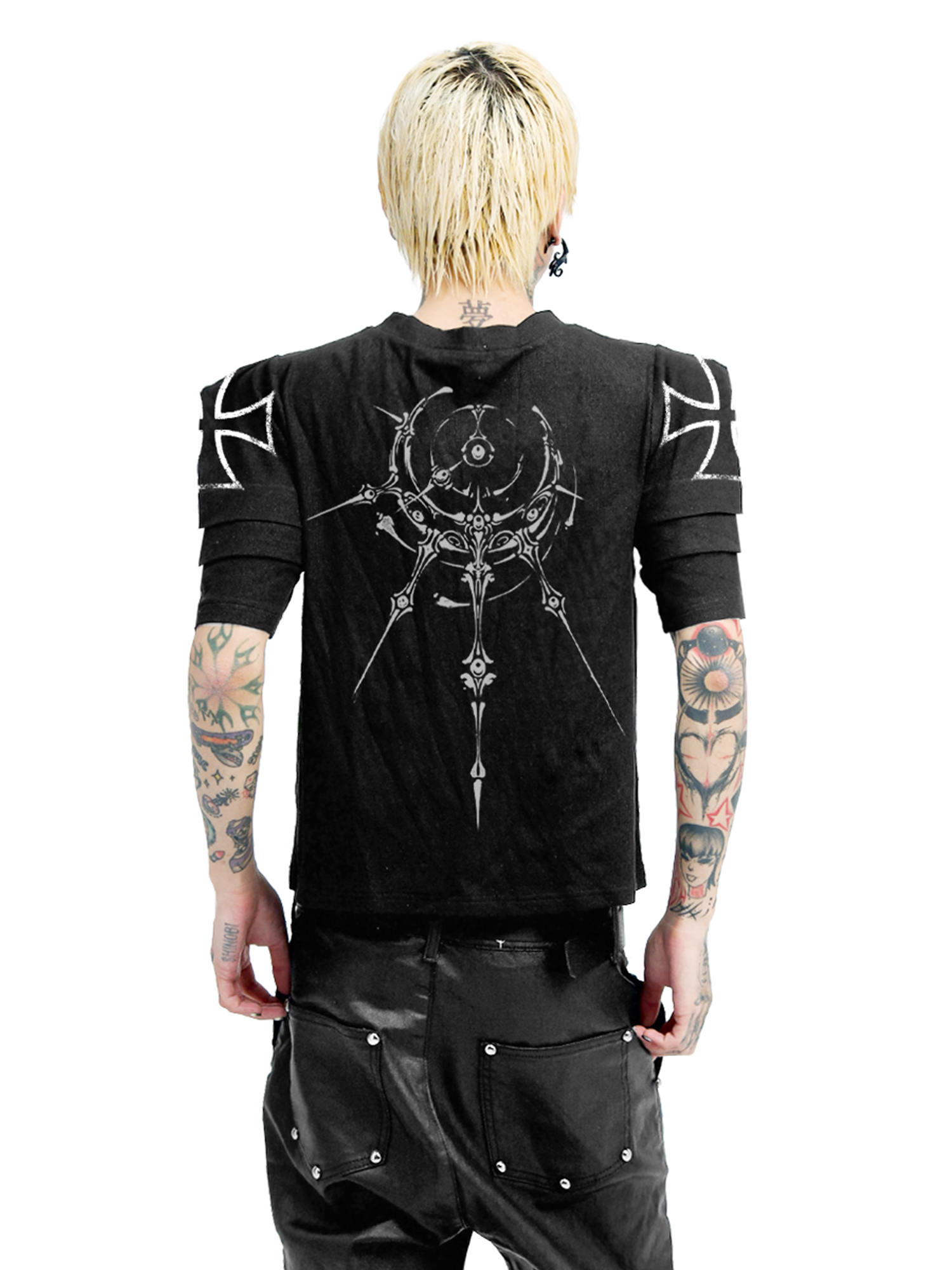 DETW online V-neck Structured Armor Sleeve Tee