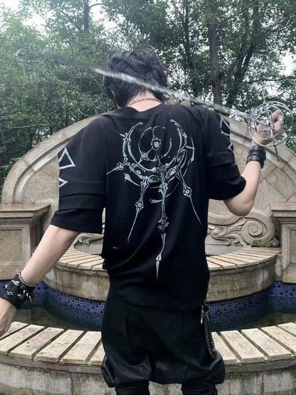 DETW online V-neck Structured Armor Sleeve Tee