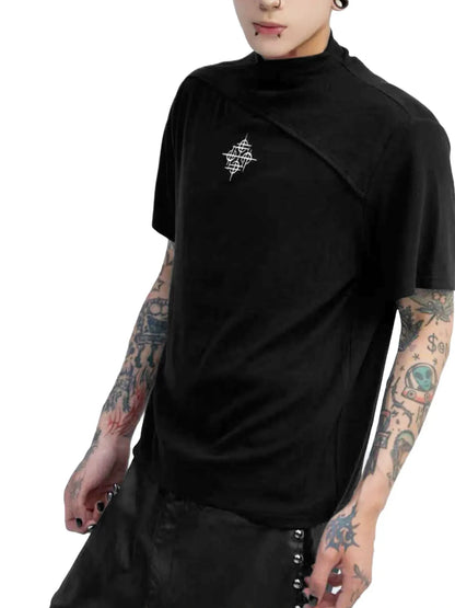 DETW online Vintage Cross Neckline Fitted Tee