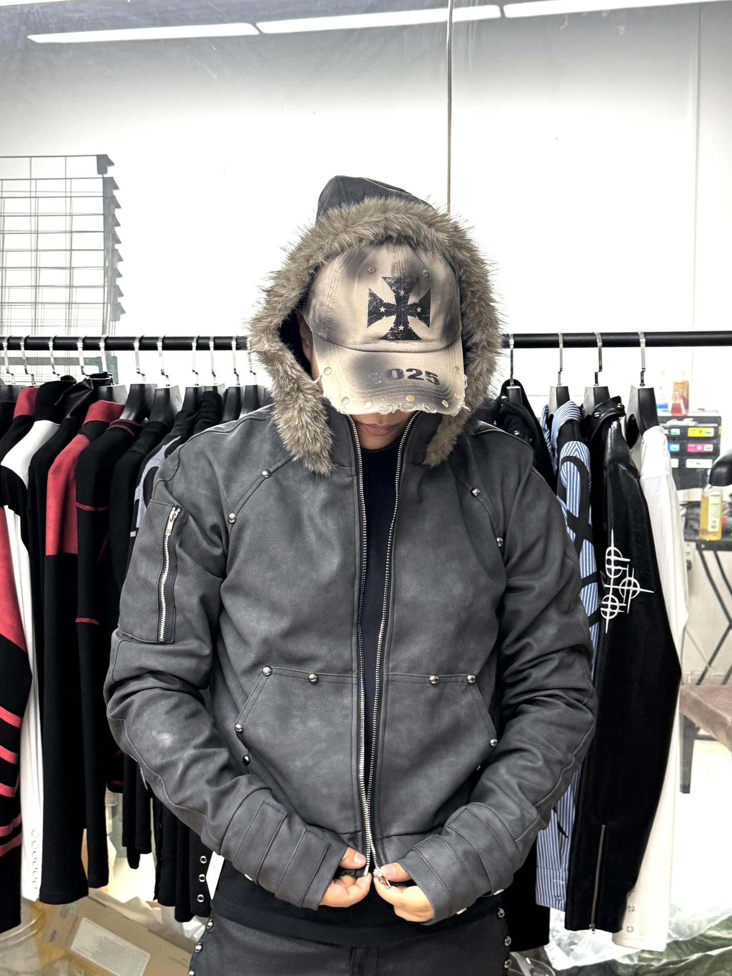DETW online Vintage Punk Cross Studded Baseball Cap