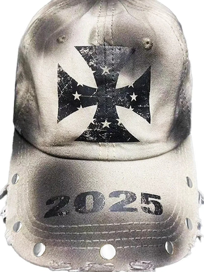 DETW online Vintage Punk Cross Studded Baseball Cap