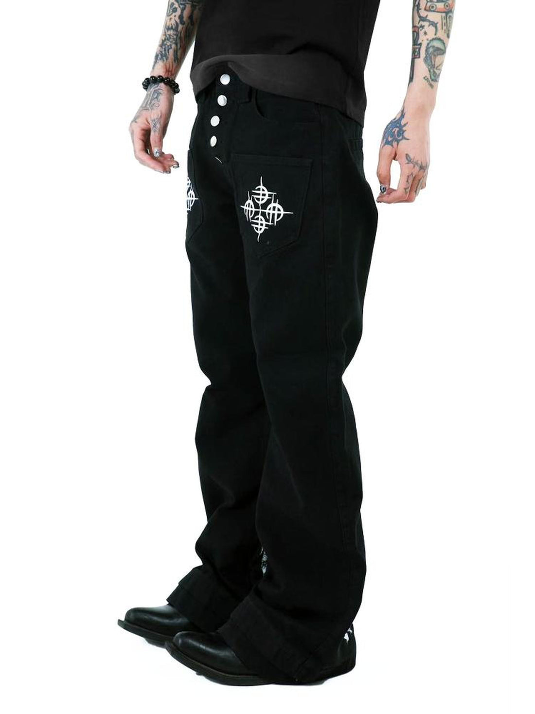 DETW online Vintage Punk Dual Buckle Canvas Pants