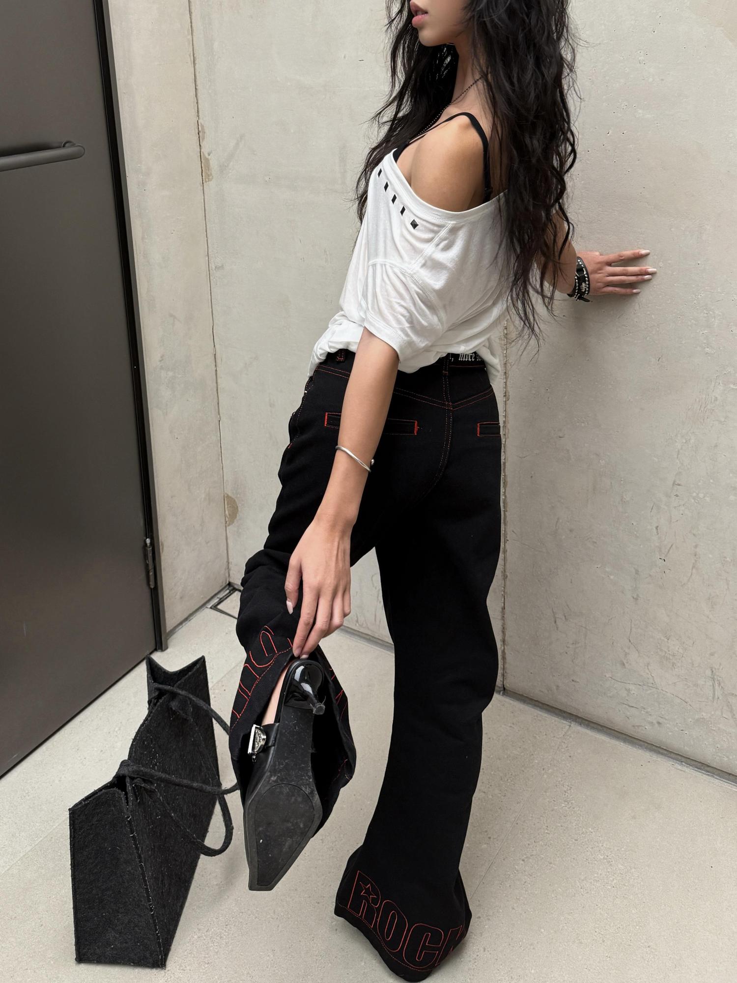 DETW online Vintage Raw Edge Stitched Slim Jeans