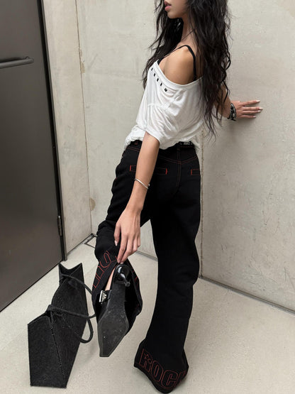 DETW online Vintage Raw Edge Stitched Slim Jeans