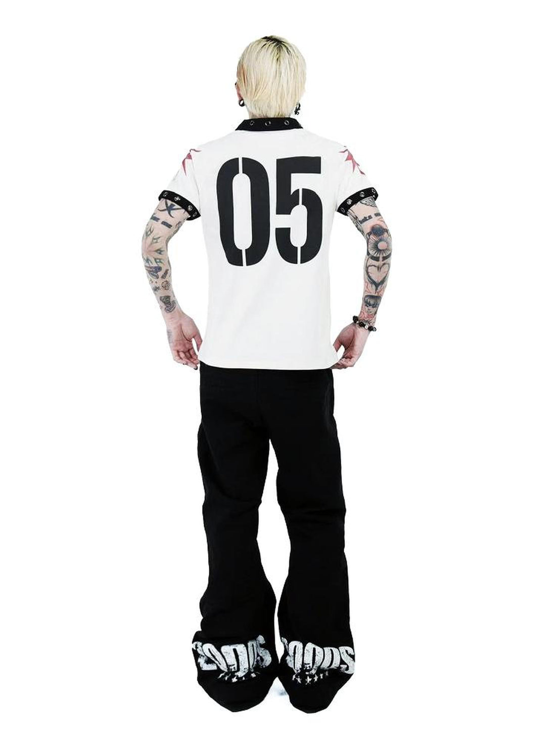 DETW online Vintage Skull Print Retro Street Polo Shirt