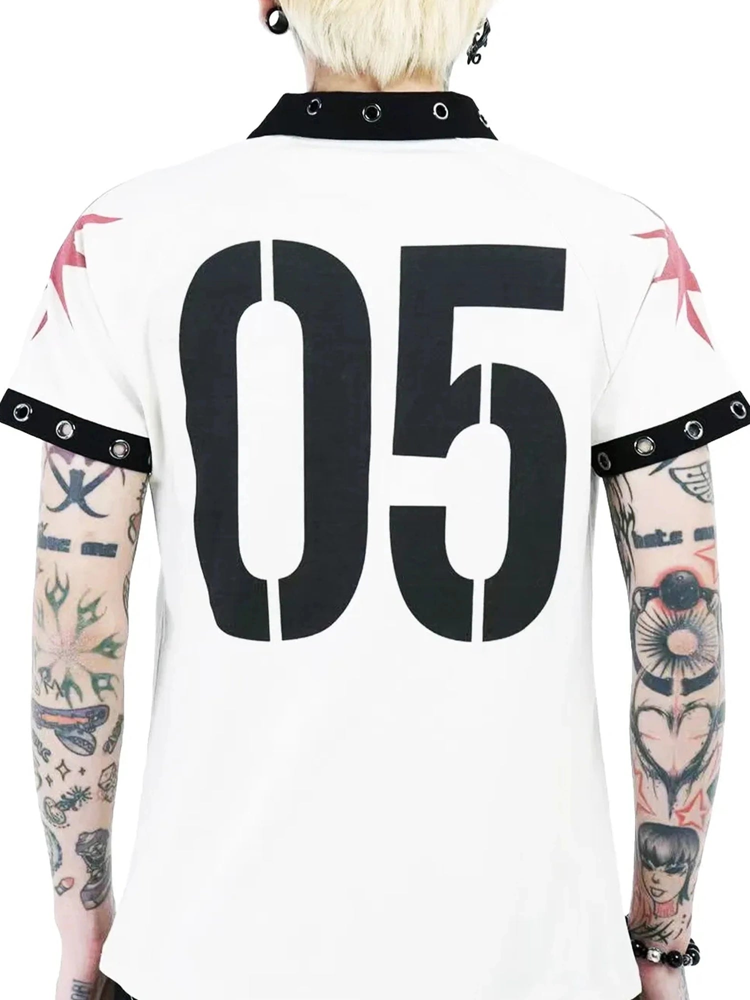 DETW online Vintage Skull Print Retro Street Polo Shirt