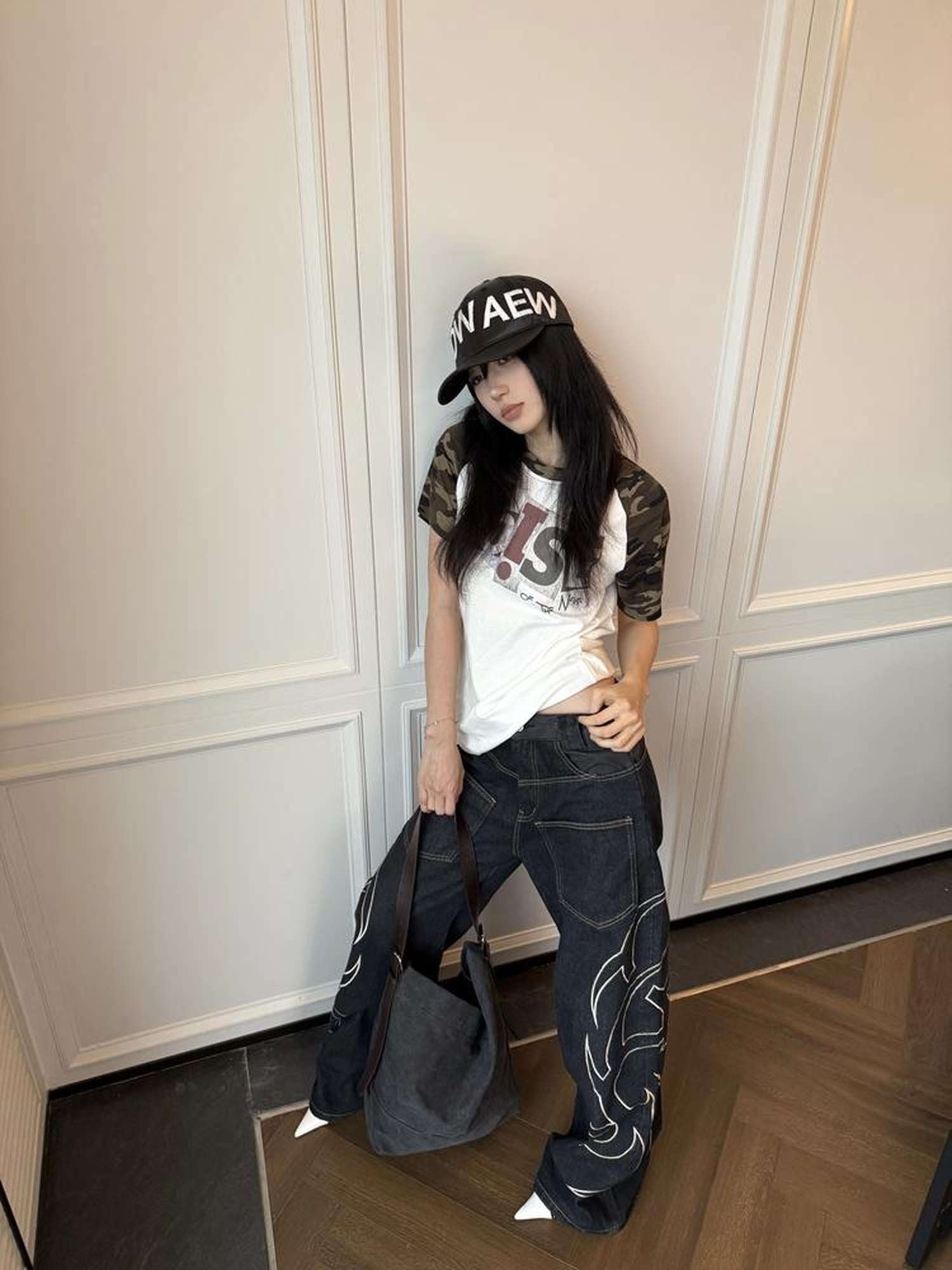 DETW online Vintage Snake Embroidered Wide Leg Jeans