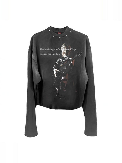 Vintage Wash Dark Portrait Guitar Long Sleeve Tee