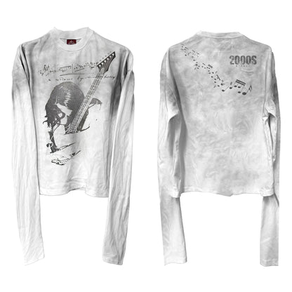 DETW online Vintage Wash Spray Dirt Guitar Print Tee