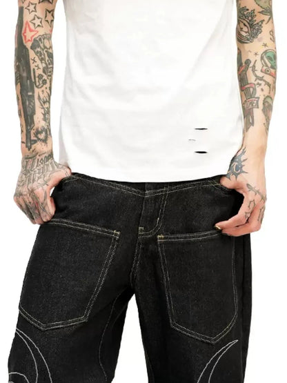 DETW online Vintage Washed 2000s Distressed Slim Fit V-neck T-shirt