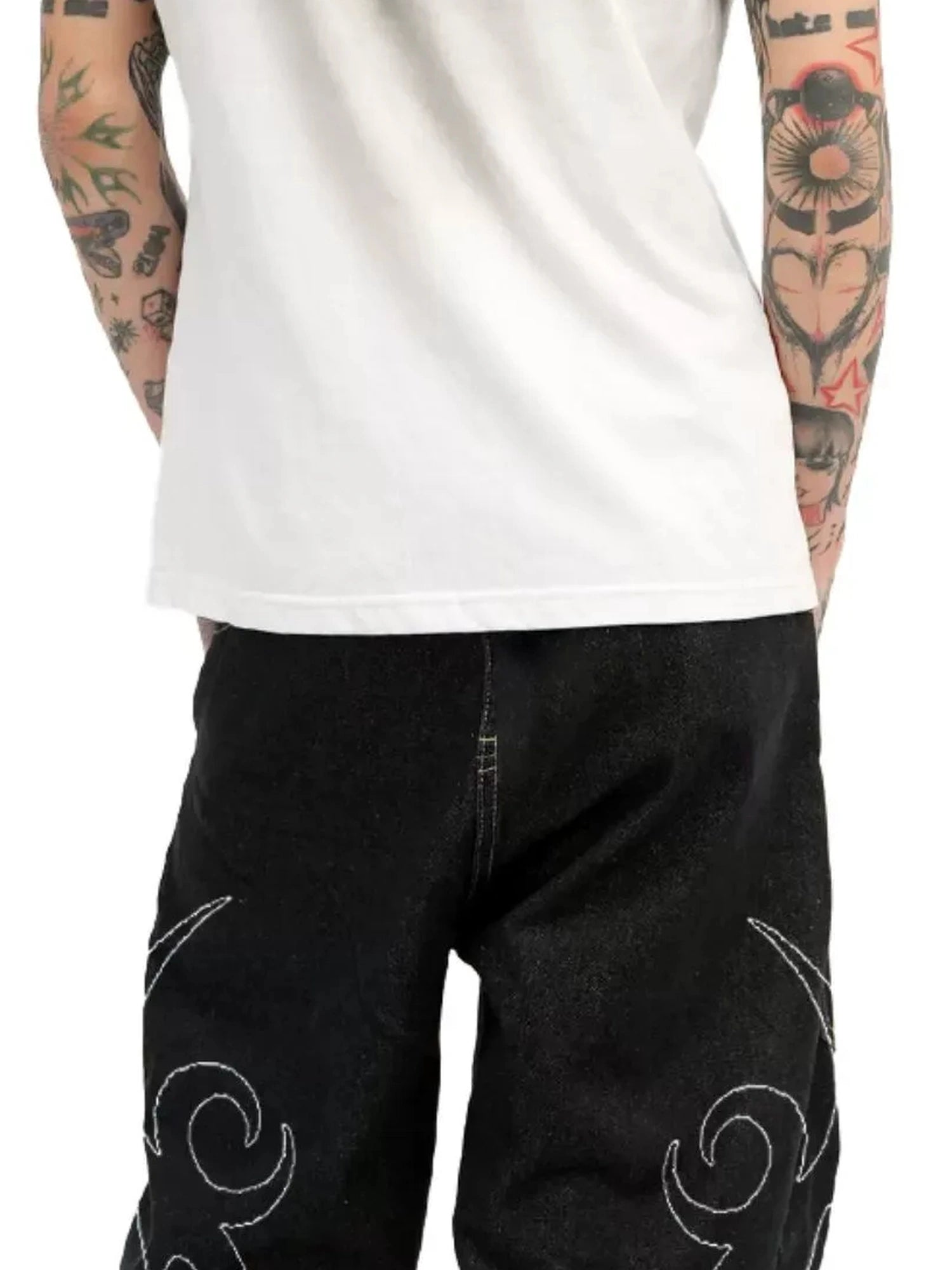 DETW online Vintage Washed 2000s Distressed Slim Fit V-neck T-shirt