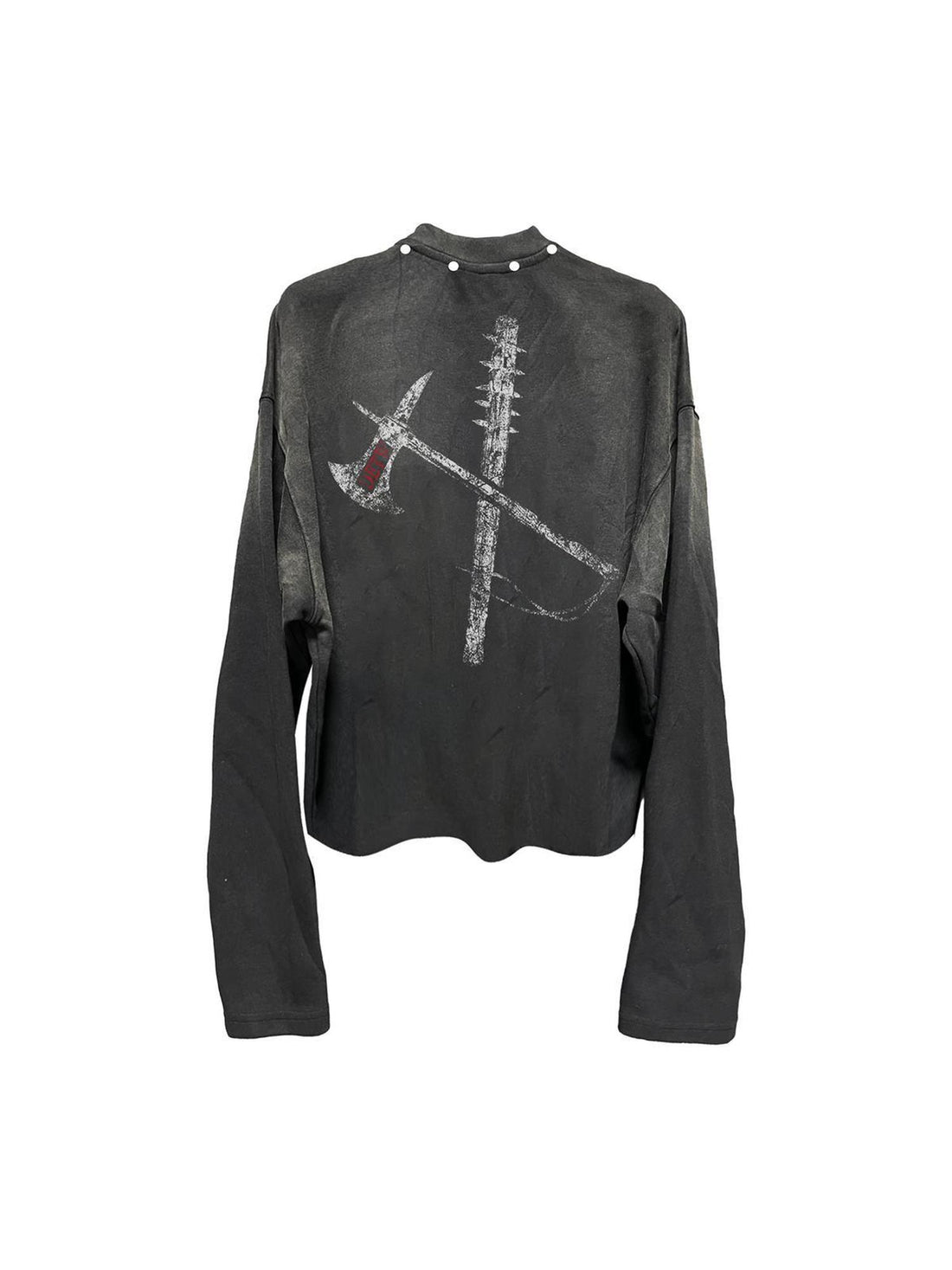 DETW online Vintage Washed Dark Blood Axe Studded Long Sleeve