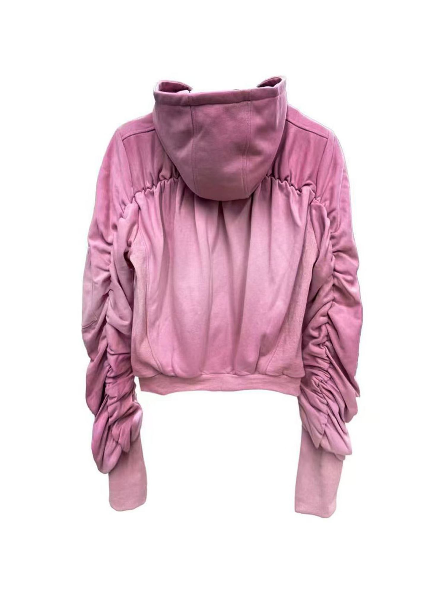 DETW online Vintage Washed Distressed Pink Hooded Bomber