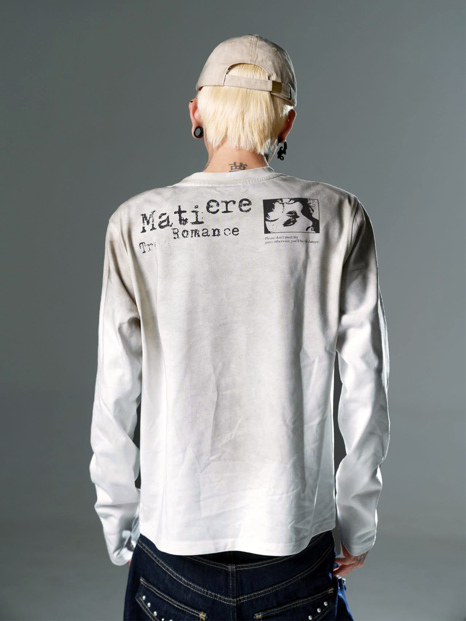 DETW online Vintage Washed Distressed Punk Print T-shirt