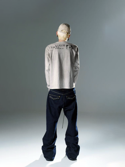 DETW online Vintage Washed Distressed Punk Print T-shirt