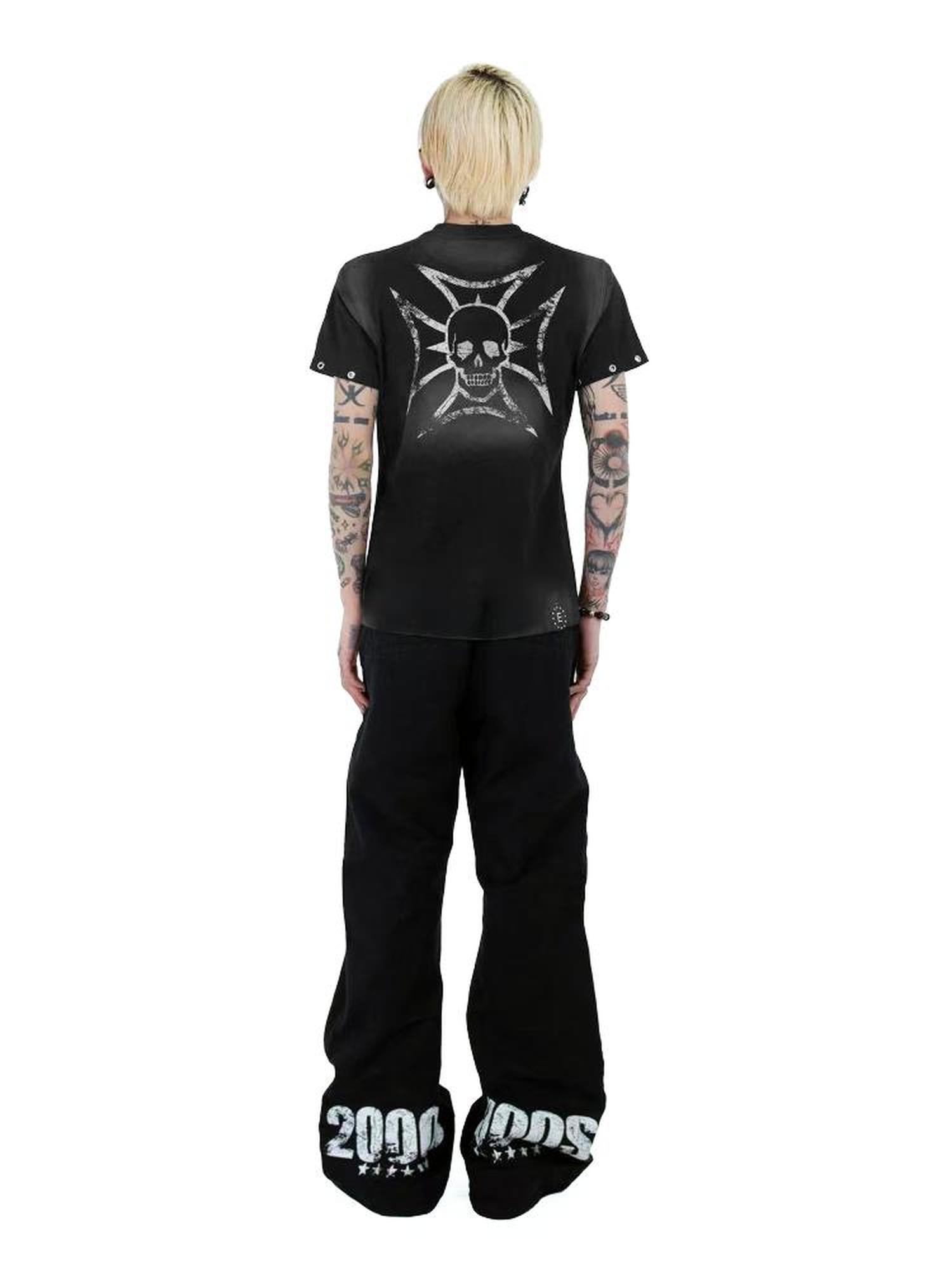 DETW online Vintage Washed Letter Print Slim Fit Tee