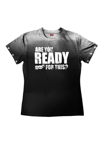 DETW online Vintage Washed Letter Print Slim Fit Tee