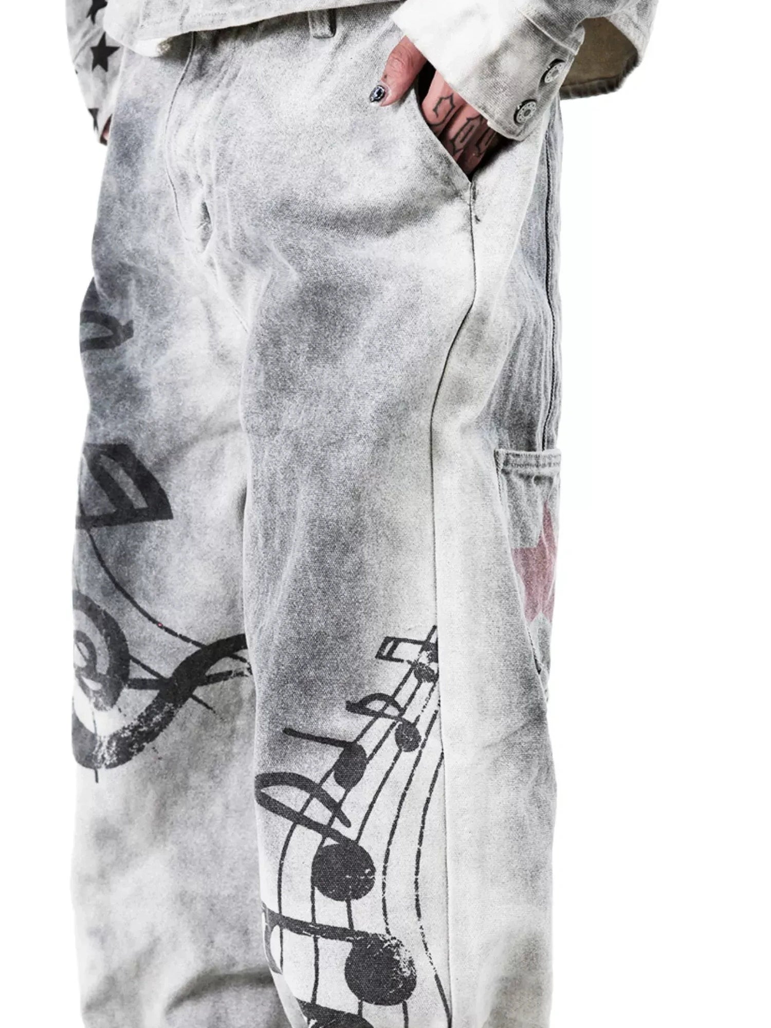 DETW online Vintage Washed Mud Dye Wide Leg Pants