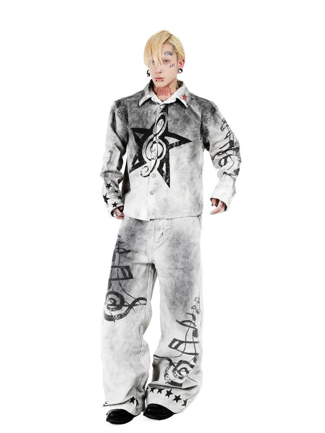 DETW online Vintage Washed Mud Dye Wide Leg Pants