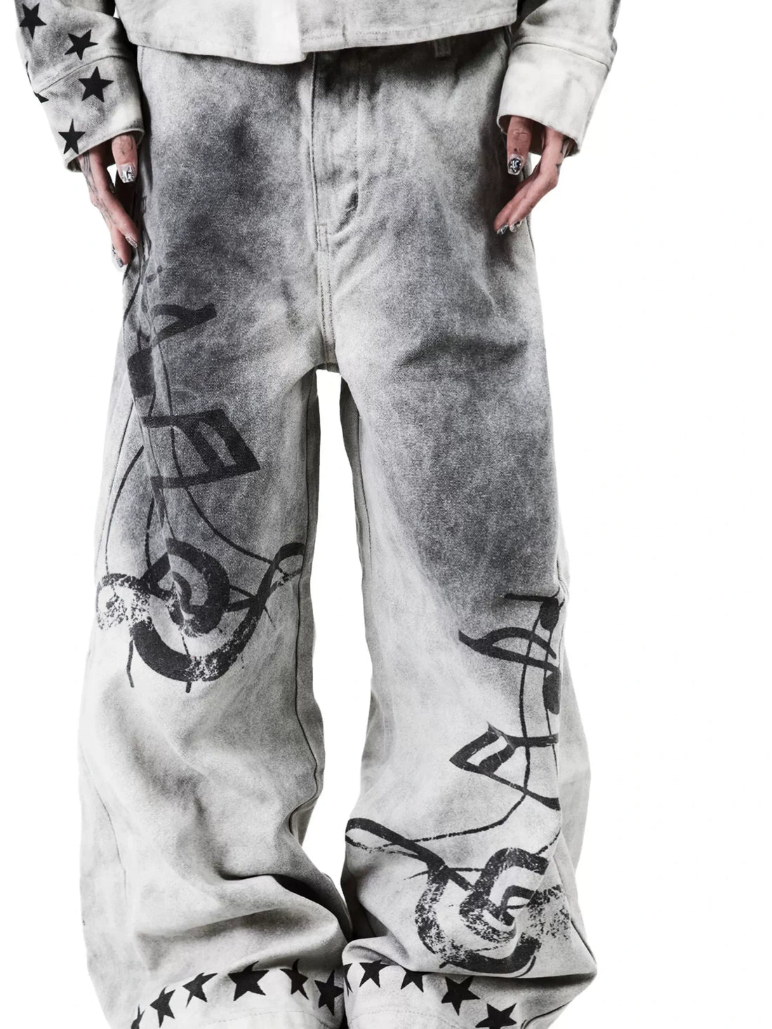 DETW online Vintage Washed Mud Dye Wide Leg Pants