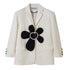 DIDDI_MODA_3D_Floral_Applique_Button_Polo_Collar_Long_Sleeve_Women&