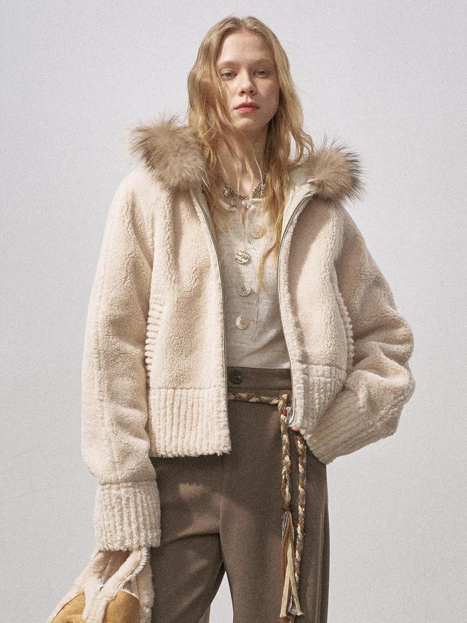 DIDDI MODA 3d Teddy Ear Lapel Fur Collar Women&