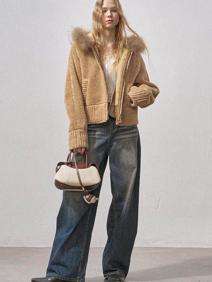 DIDDI MODA 3d Teddy Ear Lapel Fur Collar Women&