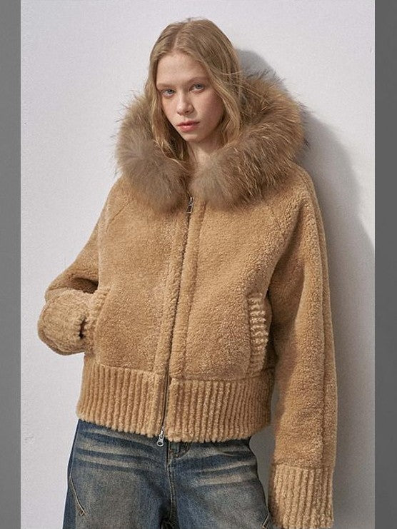 DIDDI MODA 3d Teddy Ear Lapel Fur Collar Women&