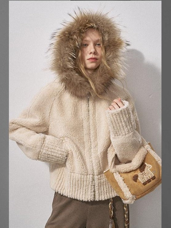 DIDDI MODA 3d Teddy Ear Lapel Fur Collar Women&