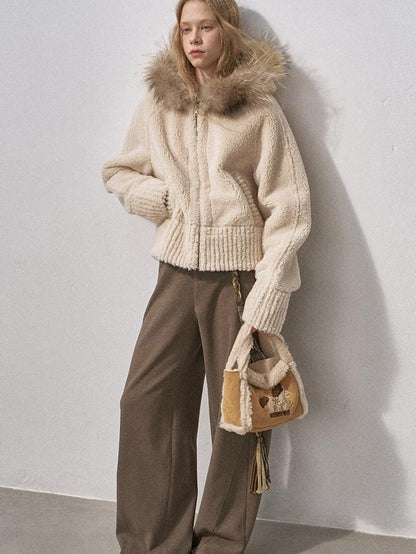 DIDDI MODA 3d Teddy Ear Lapel Fur Collar Women&