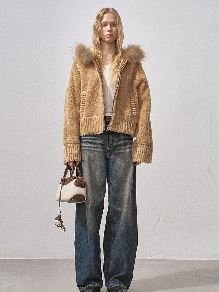 DIDDI MODA 3d Teddy Ear Lapel Fur Collar Women&