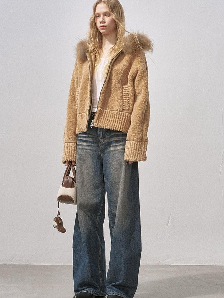 DIDDI MODA 3d Teddy Ear Lapel Fur Collar Women&