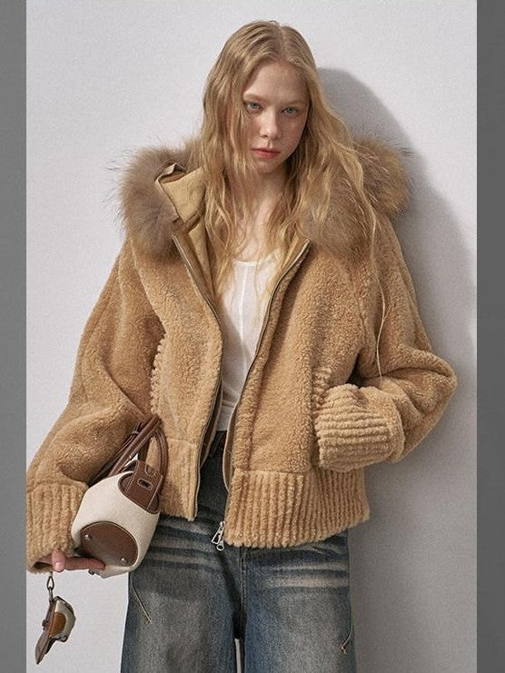 DIDDI MODA 3d Teddy Ear Lapel Fur Collar Women&