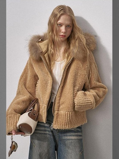 DIDDI MODA 3d Teddy Ear Lapel Fur Collar Women&