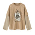 DIDDI_MODA_Angel_Cat_Print_Loose_Round_Neck_Fake_Two_Piece_Women&