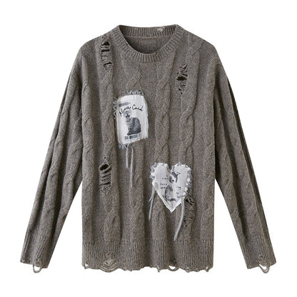 DIDDI_MODA_Applique_Kitten_Embroidered_Hollow_Cable_Women&