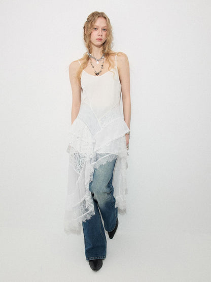 DIDDI MODA Beach Lace Irregular Spliced Strappy Women&