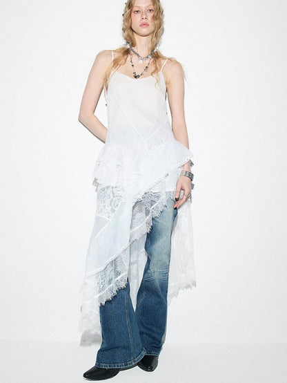 DIDDI MODA Beach Lace Irregular Spliced Strappy Women&