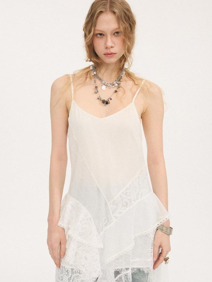 DIDDI MODA Beach Lace Irregular Spliced Strappy Women&
