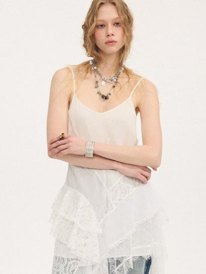 DIDDI MODA Beach Lace Irregular Spliced Strappy Women&