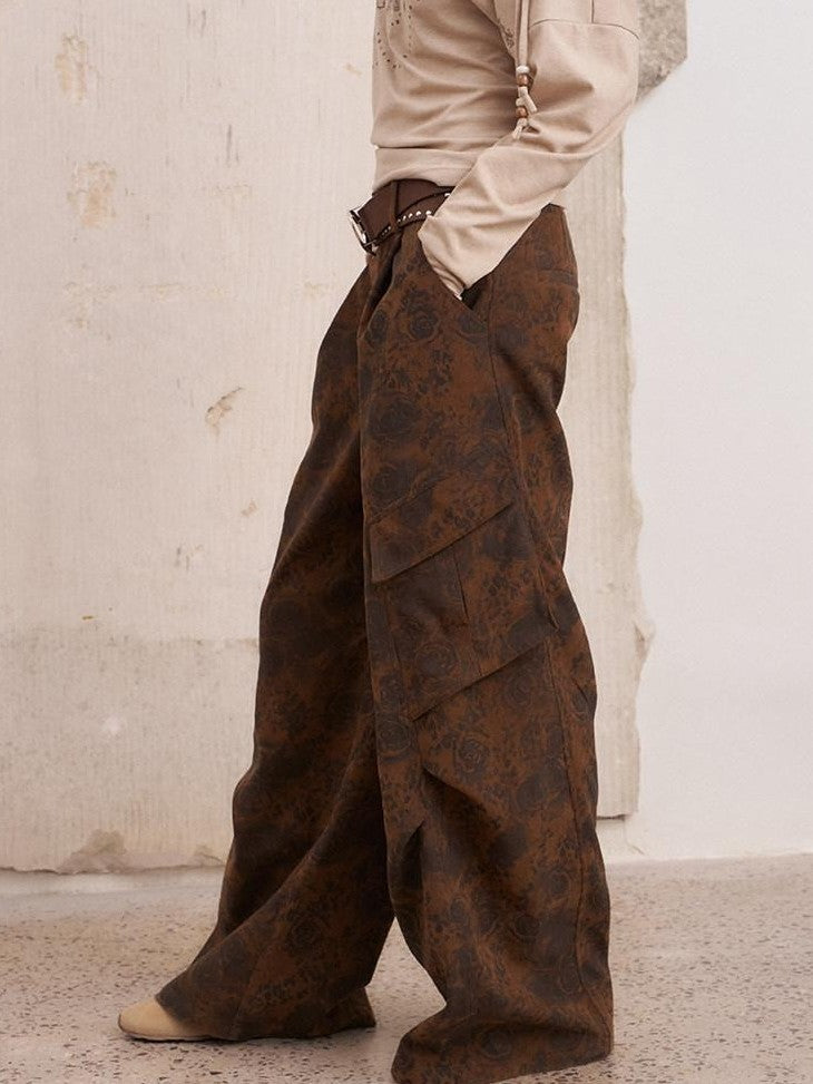 DIDDI MODA Bead Embroidered Jacket Wide Leg Pants Loose Fit Women&