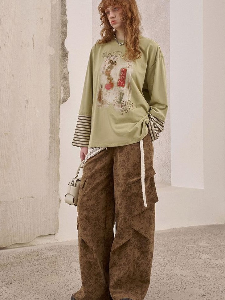 DIDDI MODA Bead Embroidered Jacket Wide Leg Pants Loose Fit Women&