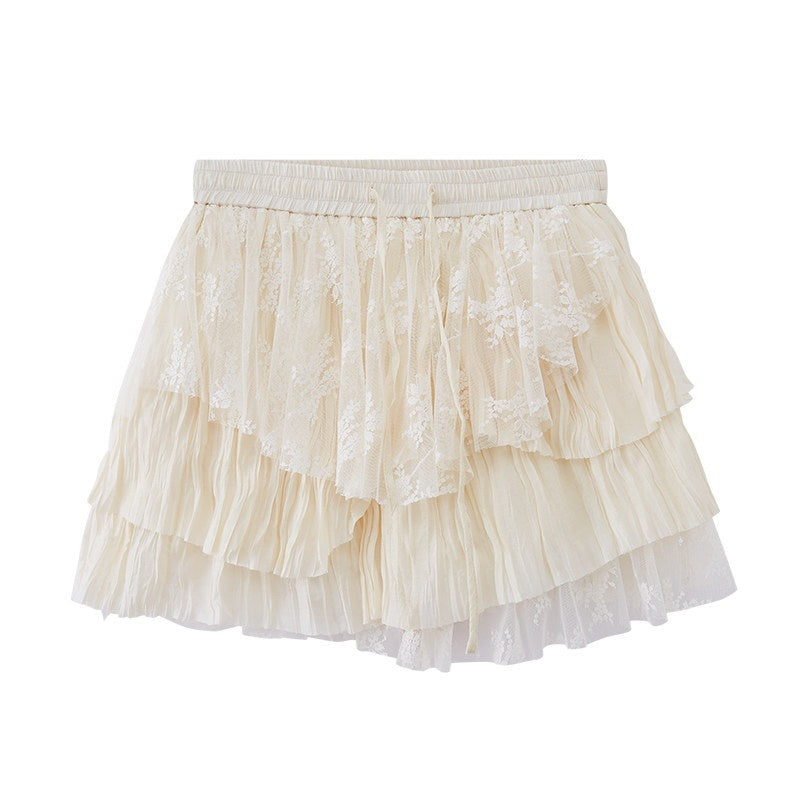 DIDDI_MODA_Beige_Asymmetrical_Patchwork_Tiered_Low_Waist_Slimming_Women&