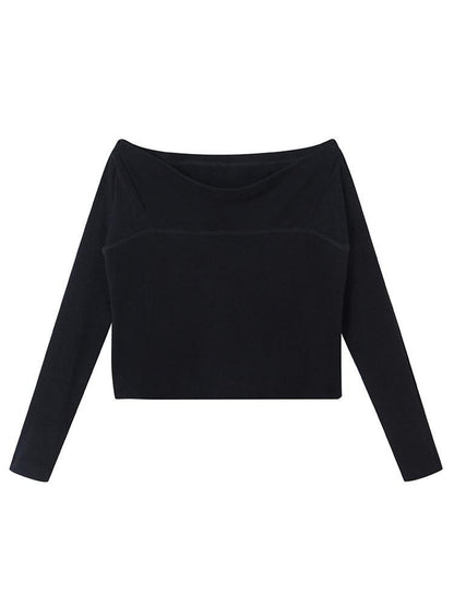 DIDDI MODA Black One Shoulder Tie Knit Fitted Women&